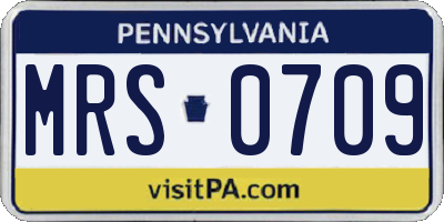 PA license plate MRS0709