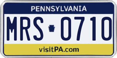 PA license plate MRS0710