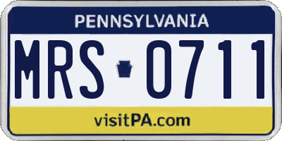 PA license plate MRS0711