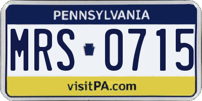 PA license plate MRS0715