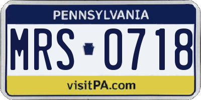 PA license plate MRS0718