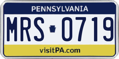 PA license plate MRS0719