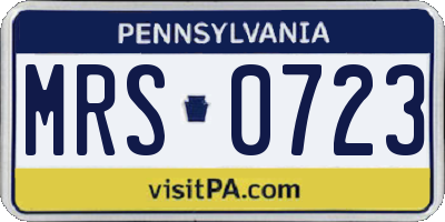 PA license plate MRS0723