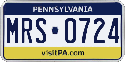 PA license plate MRS0724