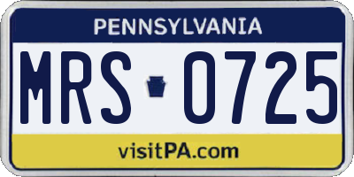PA license plate MRS0725