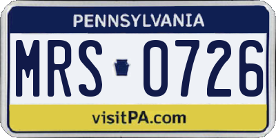 PA license plate MRS0726