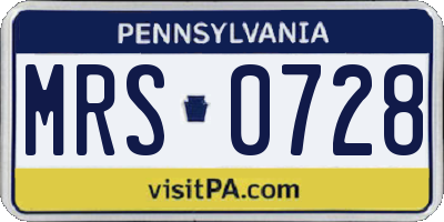 PA license plate MRS0728