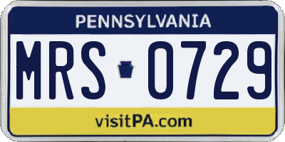 PA license plate MRS0729