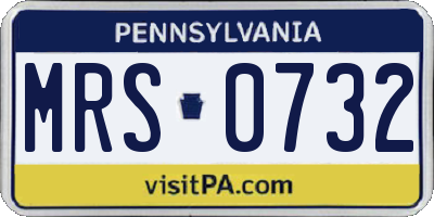 PA license plate MRS0732