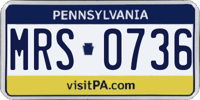 PA license plate MRS0736