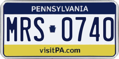 PA license plate MRS0740