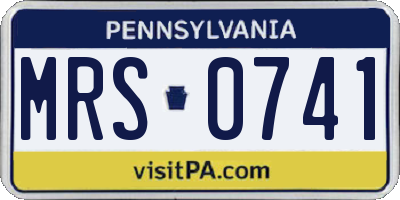 PA license plate MRS0741