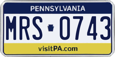 PA license plate MRS0743