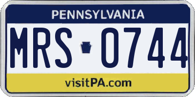PA license plate MRS0744