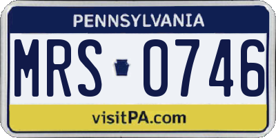 PA license plate MRS0746