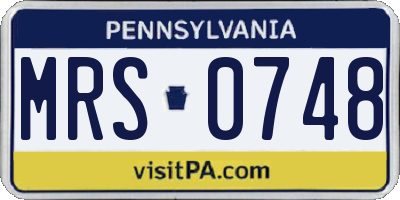 PA license plate MRS0748