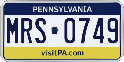 PA license plate MRS0749