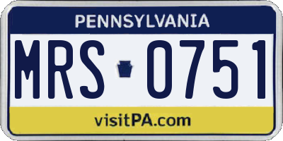 PA license plate MRS0751