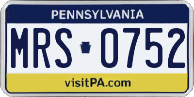 PA license plate MRS0752