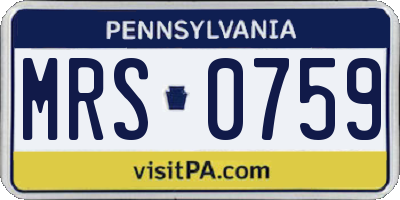 PA license plate MRS0759