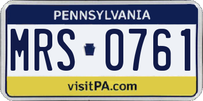 PA license plate MRS0761