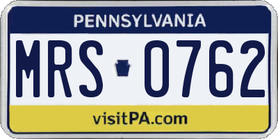 PA license plate MRS0762