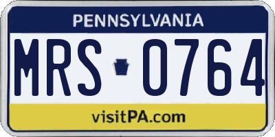 PA license plate MRS0764