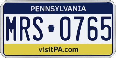 PA license plate MRS0765