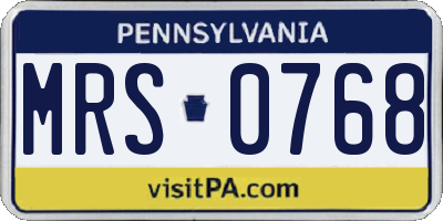 PA license plate MRS0768