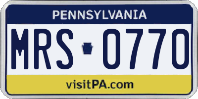 PA license plate MRS0770