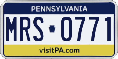 PA license plate MRS0771