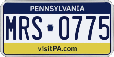 PA license plate MRS0775