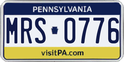 PA license plate MRS0776