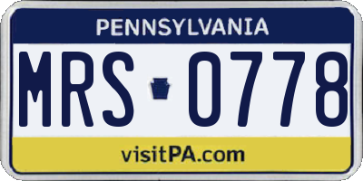 PA license plate MRS0778