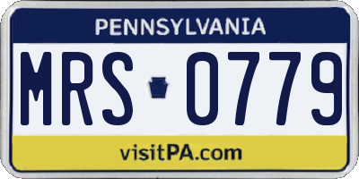 PA license plate MRS0779