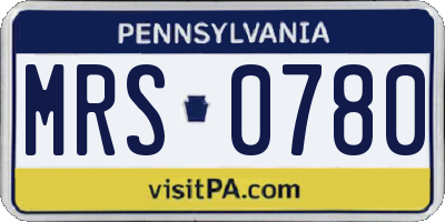 PA license plate MRS0780