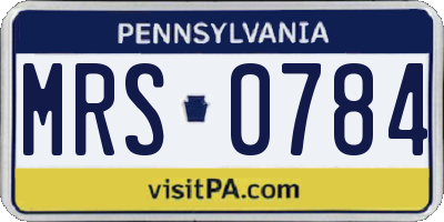 PA license plate MRS0784