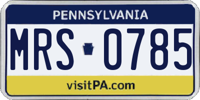 PA license plate MRS0785