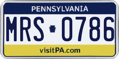 PA license plate MRS0786
