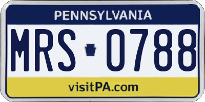 PA license plate MRS0788