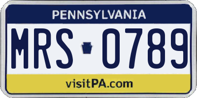 PA license plate MRS0789
