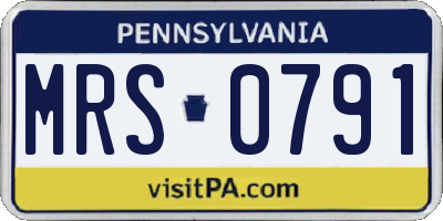 PA license plate MRS0791