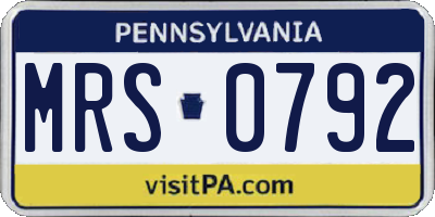 PA license plate MRS0792