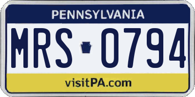 PA license plate MRS0794