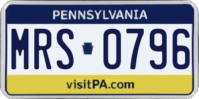 PA license plate MRS0796