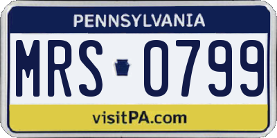 PA license plate MRS0799