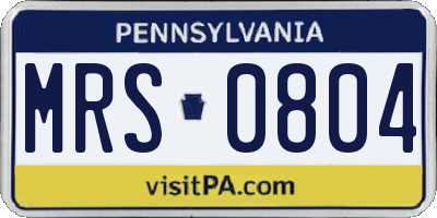 PA license plate MRS0804
