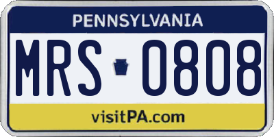 PA license plate MRS0808
