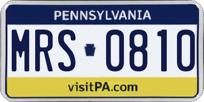 PA license plate MRS0810