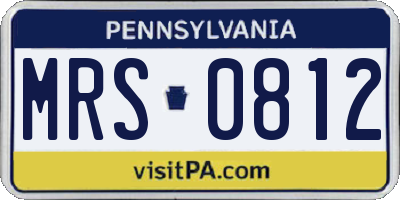 PA license plate MRS0812